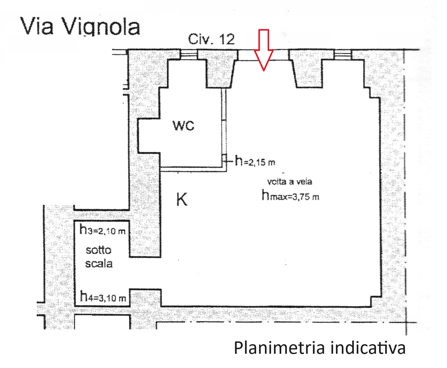 Planimetria Appartamento in Vendita in Via Vignola,12 - Manfredonia