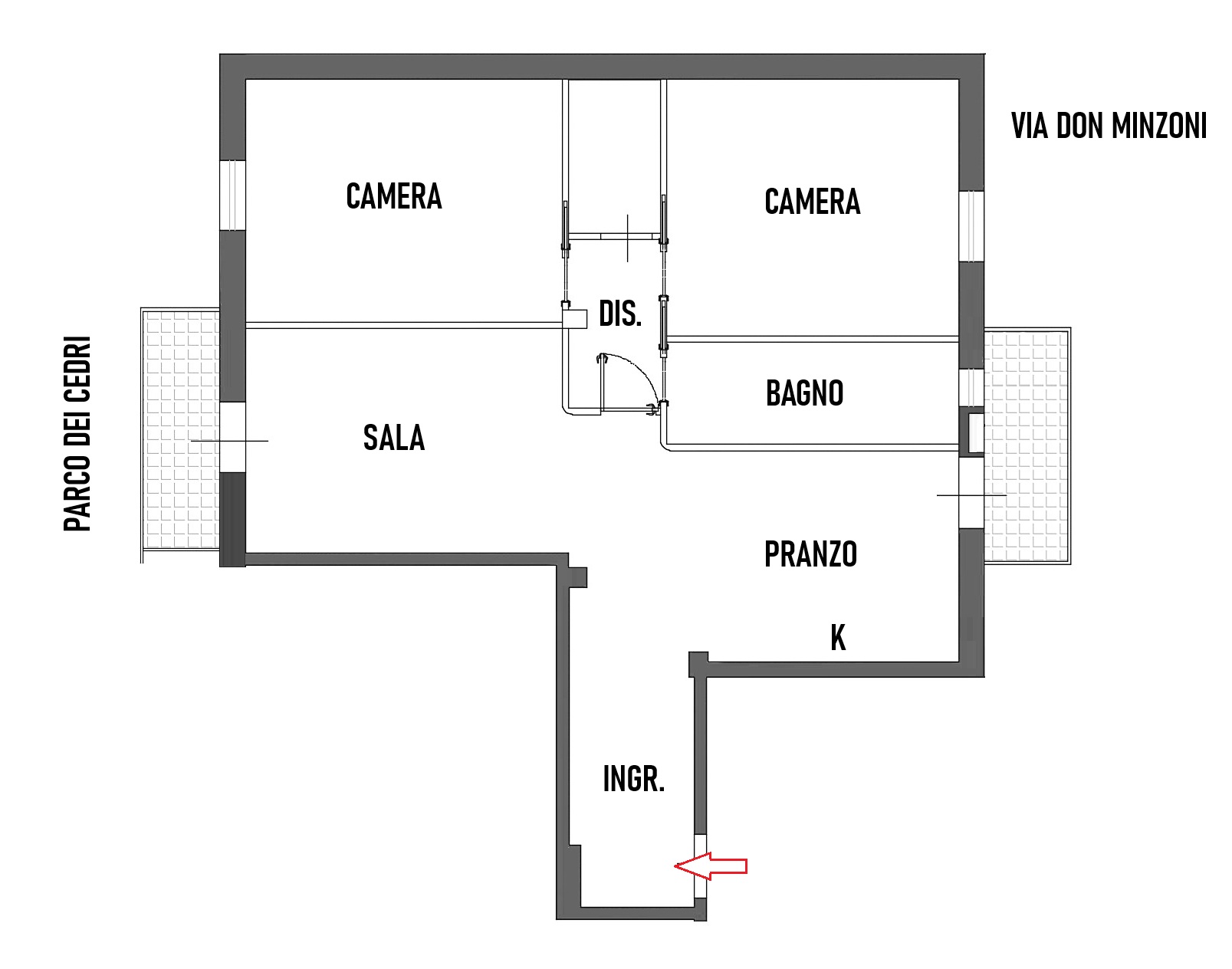 Planimetria Appartamento in Vendita in Via dei Mandorli,7 - Manfredonia