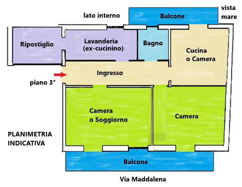 Planimetria Appartamento in Vendita in Via Maddalena,6 - Manfredonia