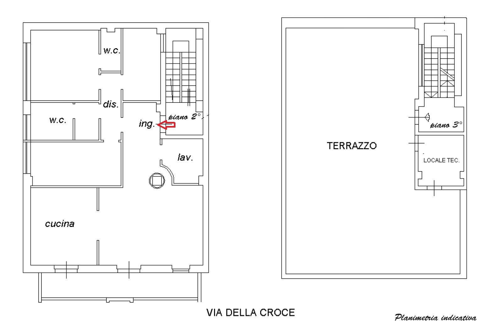 Planimetria Appartamento in Vendita in Via della Croce,66 - Manfredonia