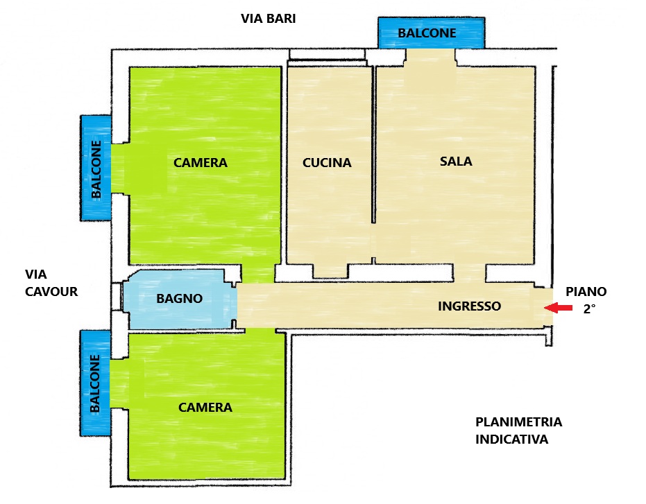 Planimetria Appartamento in Vendita in Via Bari,13 - Manfredonia