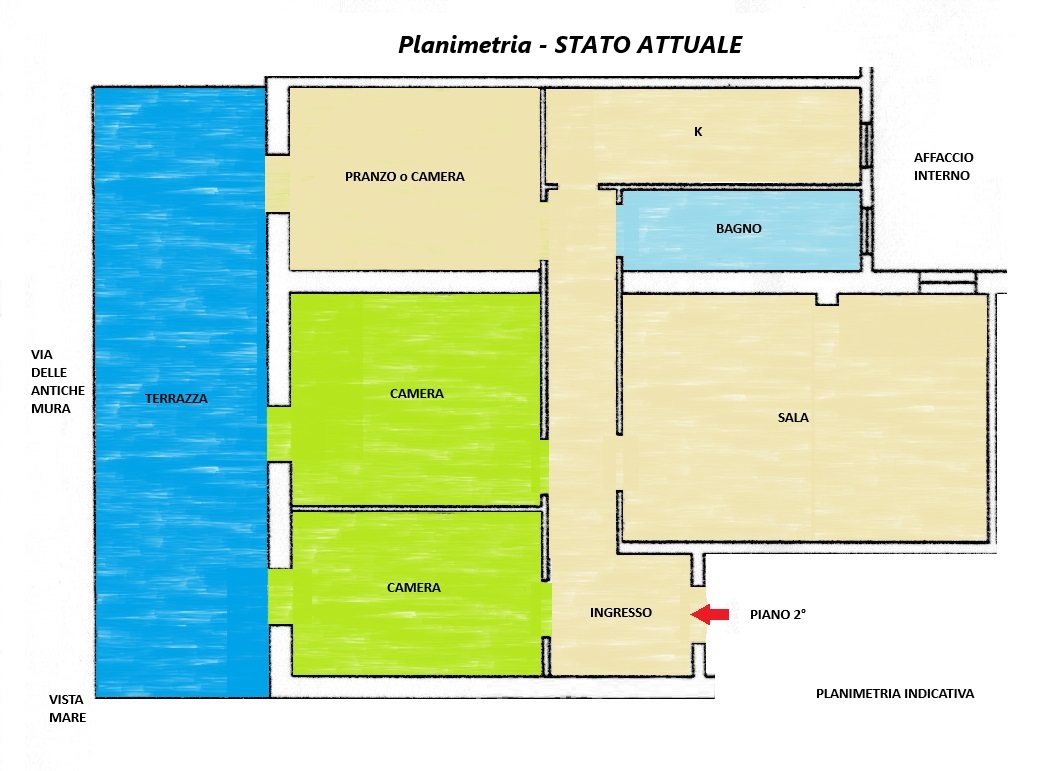 Planimetria Appartamento in Vendita in Via delle Antiche Mura,221e - Manfredonia