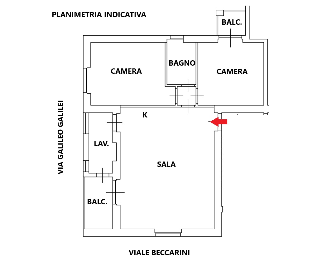 Planimetria Appartamento in Vendita in VIALE BECCARINI ,72 - Manfredonia