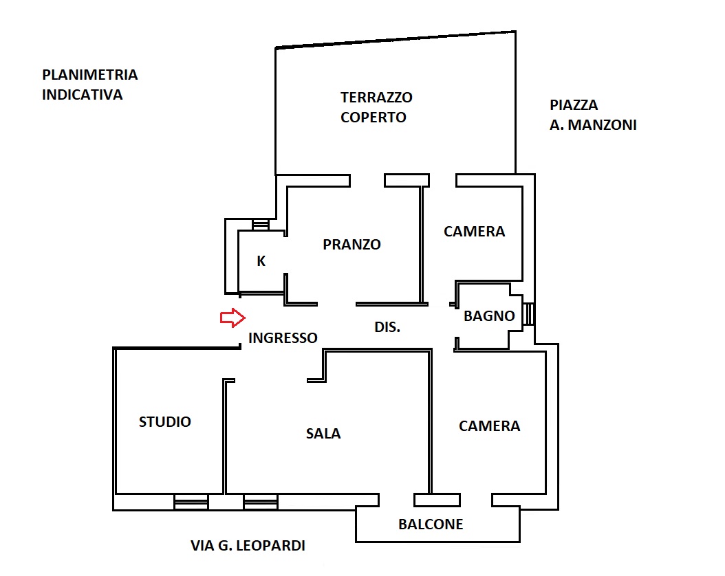 Planimetria Appartamento in Vendita in Via Giacomo Leopardi,19 - Manfredonia