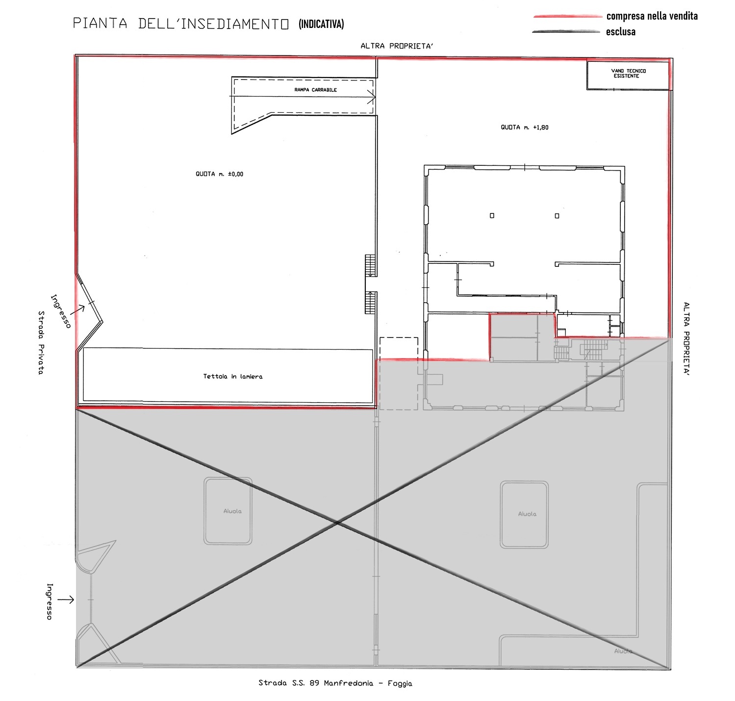 Planimetria Laboratorio/magazzino in Vendita in S.S. 89 km 173+300,snc - Manfredonia
