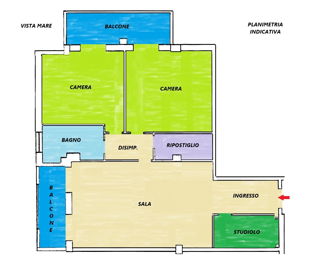 Planimetria Ufficio/studio in Vendita in Via Calle del Porto,snc - Manfredonia